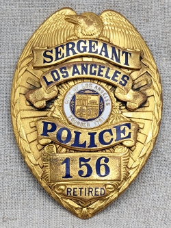 Beautiful Ca 1927 Los Angeles CA Police Sergeant Retired Badge #156 by Carl Entenmann