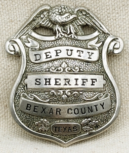 Beautiful 1900s-1910s Bexar County Texas Deputy Sheriff Badge