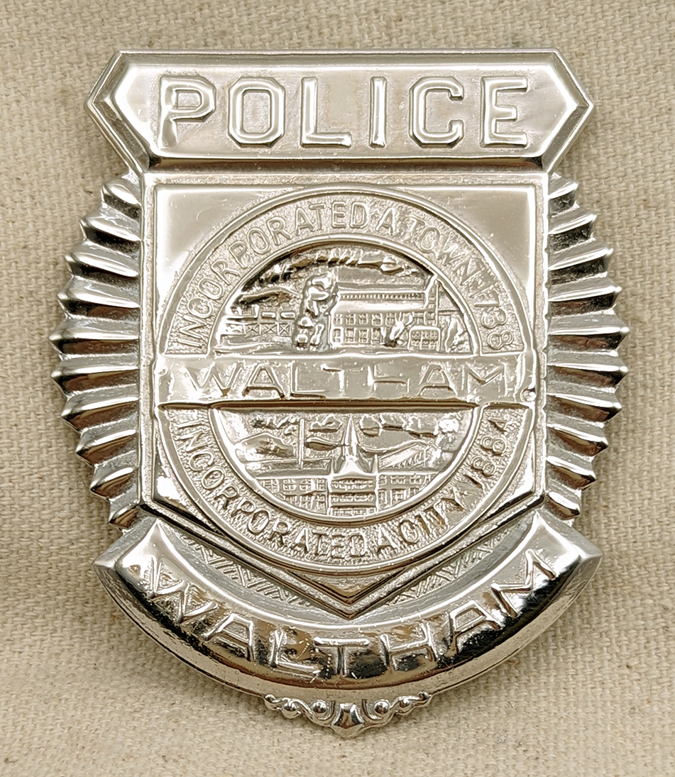 1960s Waltham MA Police Badge #88 Sunburst Radiator/Clamshell: Flying ...