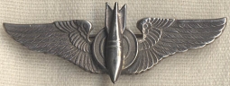 Rare WWII Shirt Size AAF Bombardier Wing in Sterling by Blackinton