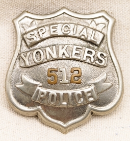 Great 1880s Yonkers NY Special Badge #512