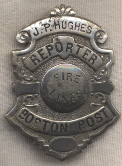 1880's Named Boston Post Fire Lines Badge