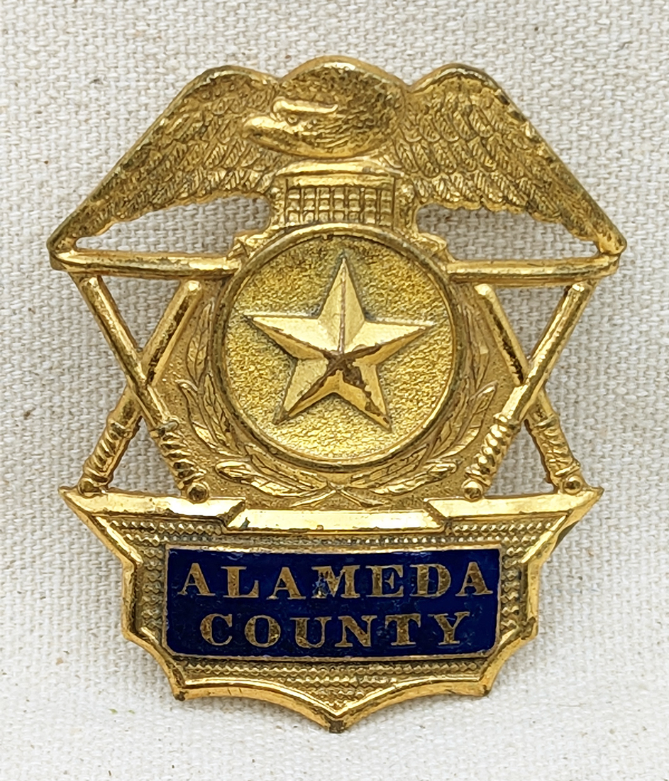 Nice Old 1940s 50s Alameda Co Ca Deputy Sheriff Hat Badge By Ed Jones Flying Tiger Antiques 9145