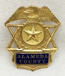 Nice Old 1940s-50s Alameda Co CA Deputy Sheriff Hat Badge by Ed Jones