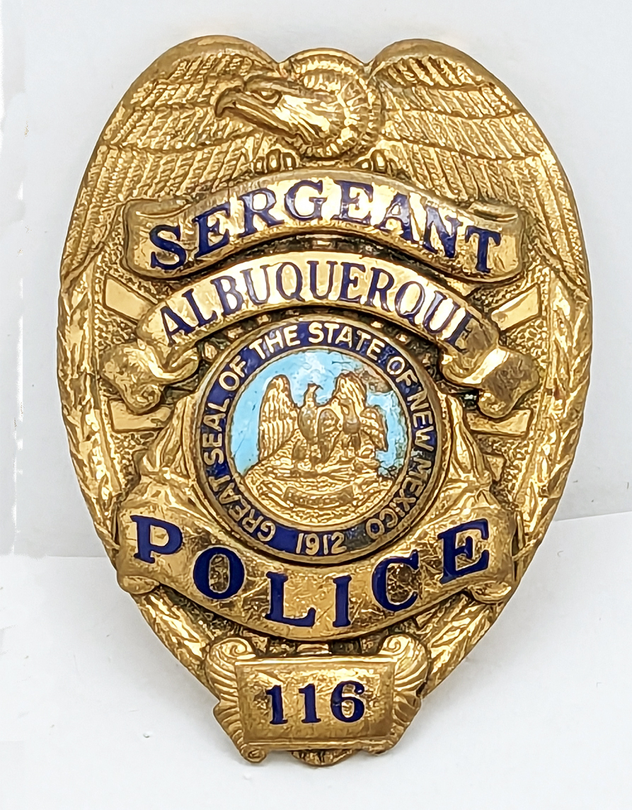 Nice ca 1980 Albuquerque NM Police Sergeant Shirt or Wallet Badge #116 ...