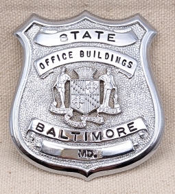 1960s-70s Baltimore MD State Office Buildings Guard Badge