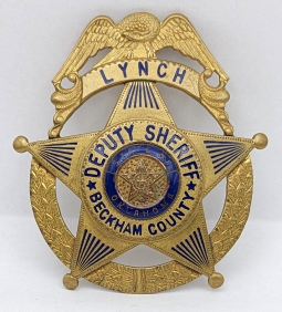 Beautiful 1950s - 1960s Beckham Co Oklahoma Deputy Sheriff Badge