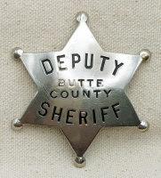 Nice Early 1930s Butte Co CA Deputy Sheriff 6pt Star by Patrick and M.K.Co.