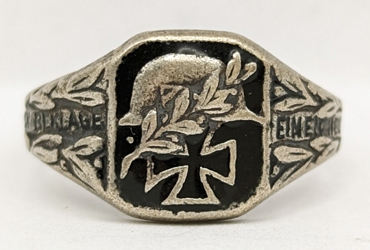 German 800 Online & Next-of-Kin Flying Tiger Silver Store Man\'s/Father\'s in Enameled Rare WWII Poignant Antiques Memorial Ring11.5: Ring