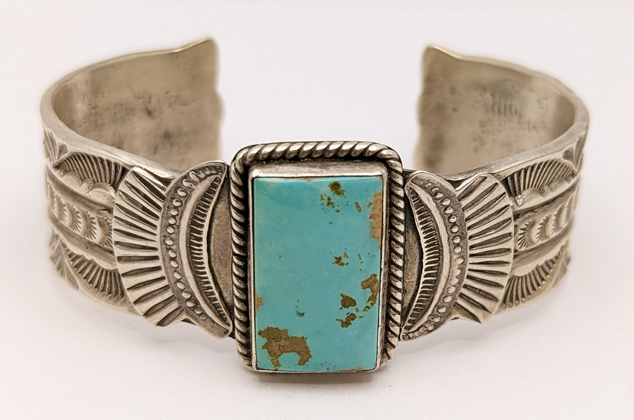 Beautiful Navajo silver & Royston Turquoise Heavy Retro Style cuff by ...