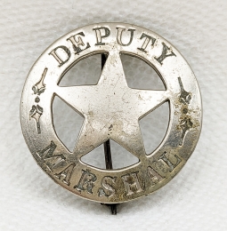 Wonderful Old West 1880s Deputy Marshal mid-sized Circle Star Badge