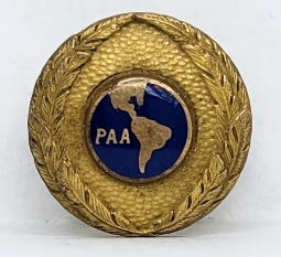 Ext Rare Early 1930's Pan Am Enameled Pilot's Visor Cap Side Button