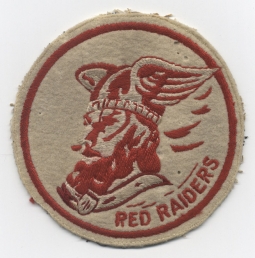 Australian-Made WWII 2nd Bomb Squadron, 22nd BG, 5th AF "Red Raiders" Jacket Patch with Red Border