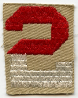 WWII Shoulder Patch for US Army 2nd Army on Khaki Twill