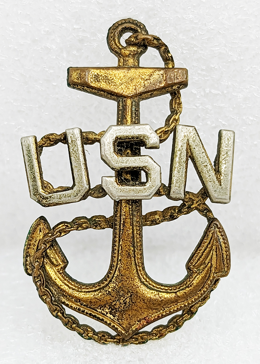 Wonderful Salty 1920s USN CPO Chief Petty Officer Hat Badge by RARE ...