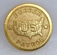 Scarce 1940s US Border Patrol Uniform Collar Disc in Gilt Brass