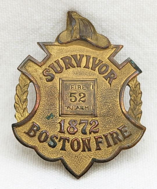Ext Rare Boston MA Fire Dept Box 52 Assoc Survivor 1872 Boston