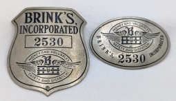 Rare 1950 Brink's Inc Armored Car Driver Hat & Coat Badge Set #2530 by CH HANSON BRINK'S Robbery Era