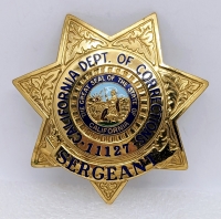 Scarce 1990 CA Dept of Correction Sergeant Badge #1127 by Sun Badge Co