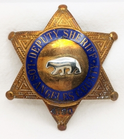 Well Duty Worn ca 1970 Los Angeles Co CA Deputy Sheriff Badge #4130 by Entenmann Rovin