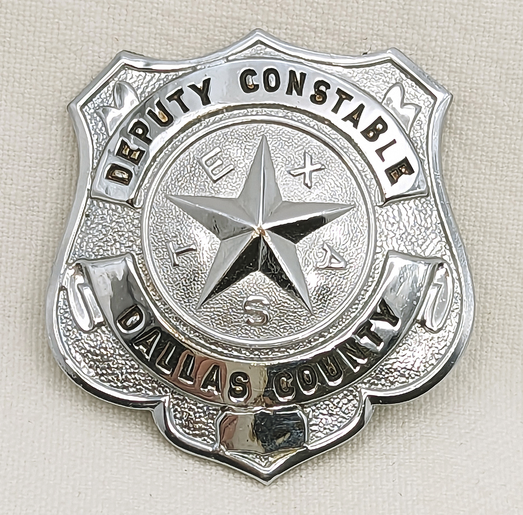 Late 1940s Dallas Co TX Deputy Constable Badge in Chrome Plated Brass ...