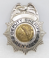 Nice 1950s Denver County Colorado Deputy Sheriff Hat Badge