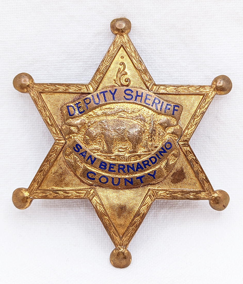 Nice 1940s-Early 1950s San Bernardino Co CA Deputy Sheriff Probationary ...