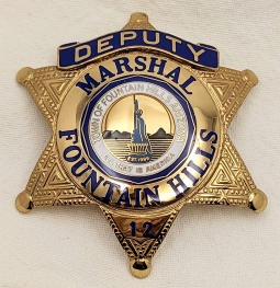 Early-Mid 1990s Fountain Hills AZ Deputy Marshal Badge #12 by BNB