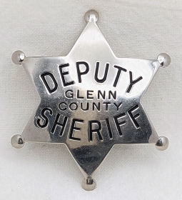 Late 1930s Glenn Co CA Deputy Sheriff 6-pt Star by P&MK Co