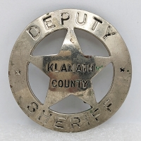 Great LARGE ca 1900 Klamath Co OR Deputy Sheriff Circle Star Badge