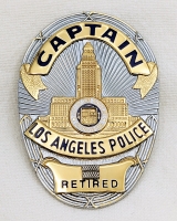 Mint 2000 Los Angeles Police Retired Captain Wallet Badge by SUN