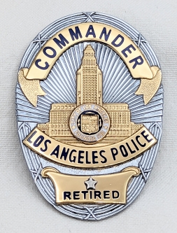 Mint 2000 Los Angeles Police Retired Commander Wallet Badge by SUN