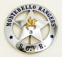 Rare 1940s Montebello Rangers SGVR San Gabriel Valley Region Badge #3