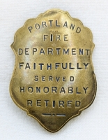 1938 Portland ME Fire Dept Retirement Badge of Henry A. Chase Engine 2