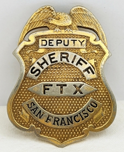 Great ca 1927-1935 San Francisco CA Deputy Sheriff "Juice" Badge with Original Owners Initials FTX