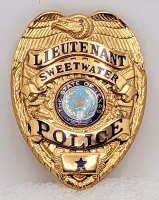 Beautiful 1969 Sweetwater TX Police Lieutenant Promotion Presentation Badge of J. O. Heflin