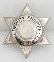 Nice ca 1940s Yolo Co CA Deputy Sheriff 6-pt Star Badge by P&M.K. Co.