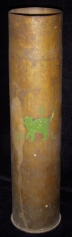 WWI French 75mm "Trench Art" Shell with 306th Sanitation Train, 81st Division Wildcat
