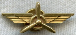 1930's Art Deco Winged Propeller Lapel Pin by Hickok