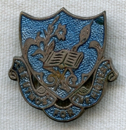 BEING RESEARCHED 1930s French-Made "The Utmost for the Highest" Pin NOT FOR SALE UNTIL IDENTIFIED