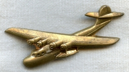 Nice 1930s Pan Am "Clipper" Pin in Gold-Plated Brass