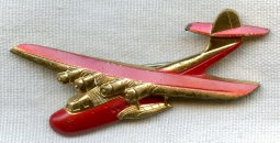 Great 1930s Pan Am "Clipper" Pin with Excellent Red Paint