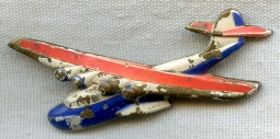 1930s Pan Am "Clipper" Pin with Painted Details