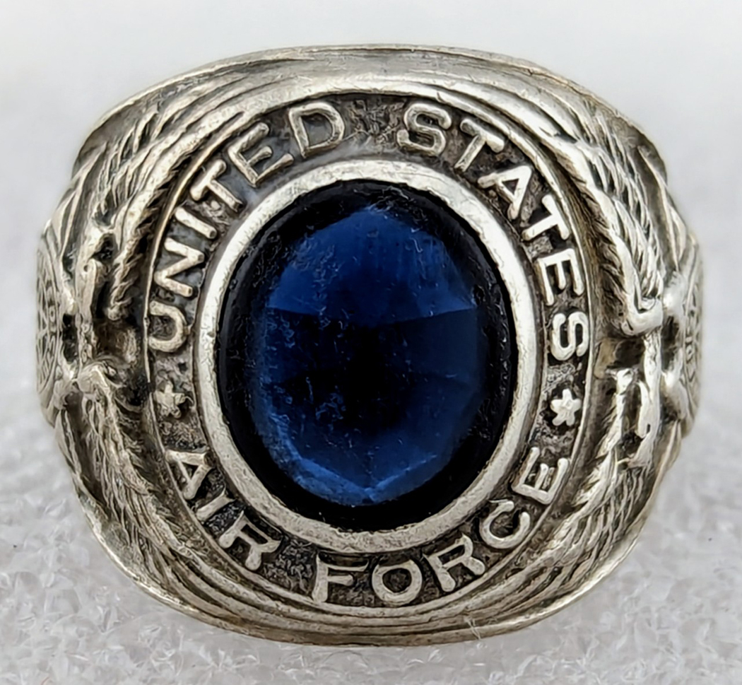 Nice Korean War era USAF Sterling Silver Ring with Blue Stone Sz 10 ...