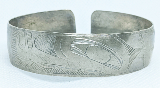 VINTAGE Sterling Silver Mexican OLD WEST Cowboy & Indian Bracelet