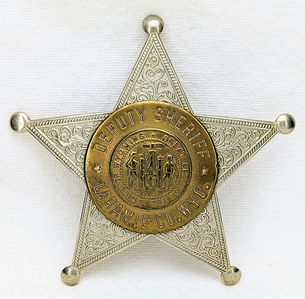 Great ca 1940 Laramie Co WY Deputy Sheriff 5 pt Star by Sachs-Lawlor ...