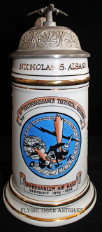 Cold War USAF 10th Recon. Tech. Sq. Lithophane German Stein from Spangdahlem Air Base