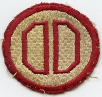 Small WWII Shoulder Patch for US Army 31st (aka "Dixie") Division Removed from Uniform