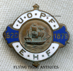 1880s - 1890s United Order of Pilgrim Fathers UOPF Member Lapel Badge