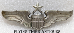 Rare ca 1937 US Air Corps Sr Pilot Wing in Silver Plated Nickel by Meyer